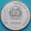 Монета Доминиканской Республики 1 песо 1989 год. Открытие Америки. Парусник.