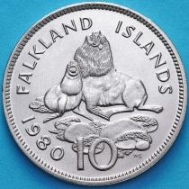 Фолклендские острова 10 пенсов 1980 год. Морские львы.