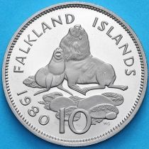 Фолклендские острова 10 пенсов 1980 год. Пруф