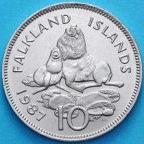 Фолклендские острова 10 пенсов 1987 год. Морские львы.