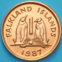 Фолклендские острова 1 пенни 1987 год.
