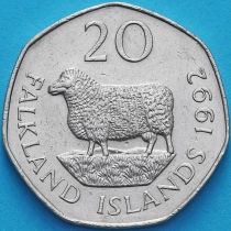 Фолклендские острова 20 пенсов 1992 год.