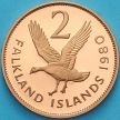 Монета Фолклендские острова 2 пенса 1980 год. Пруф