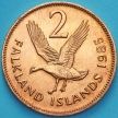 Монета Фолклендские острова 2 пенса 1985 год.