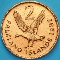 Фолклендские острова 2 пенса 1987 год.