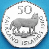 Фолклендские острова 50 пенсов 1980 год. Пруф