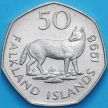 Монета Фолклендские острова 50 пенсов 1998 год. Фолклендский волк