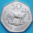 Монета Фолклендские острова 50 пенсов 2004 год. Фолклендский волк