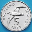 Монета Фолклендские острова 5 пенсов 1974 год. BU