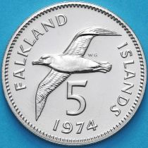 Фолклендские острова 5 пенсов 1974 год. BU