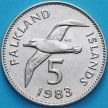 Монета Фолклендские острова 5 пенсов 1983 год. Чернобровый альбатрос.