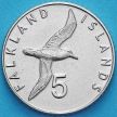 Монета Фолклендские острова 5 пенсов 2019 год. Чернобровый альбатрос.