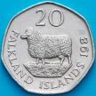 Монета Фолклендские острова 20 пенсов 1982 год.