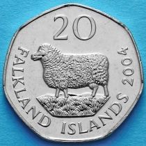 Фолклендские острова 20 пенсов 2004 год. Овца ромни-марш.