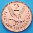 Монета Фолклендские острова 2 пенса 2011 год.