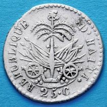 Гаити 25 сантим 1828 год. Серебро.