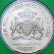 Монета Гайана 1 доллар 1977 год. Крокодил. Пруф