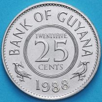Гайана 25 центов 1988 год.