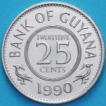Гайана 25 центов 1990 год.