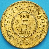 Гайана 5 центов 1991 год.