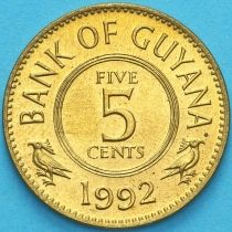 Гайана 5 центов 1992 год.