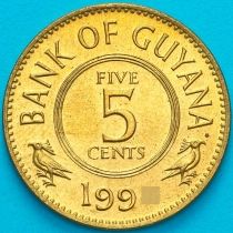 Гайана 5 центов 1990 год.