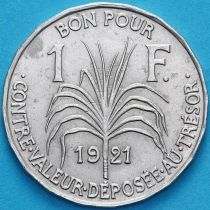 Гваделупа 1 франк 1921 год. №1