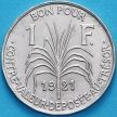 Монета Гваделупа 1 франк 1921 год. №2