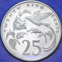 Ямайка 25 центов 1977 год. Пруф