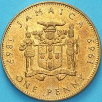Ямайка 1 пенни 1969 год. 100 лет монетам Ямайки