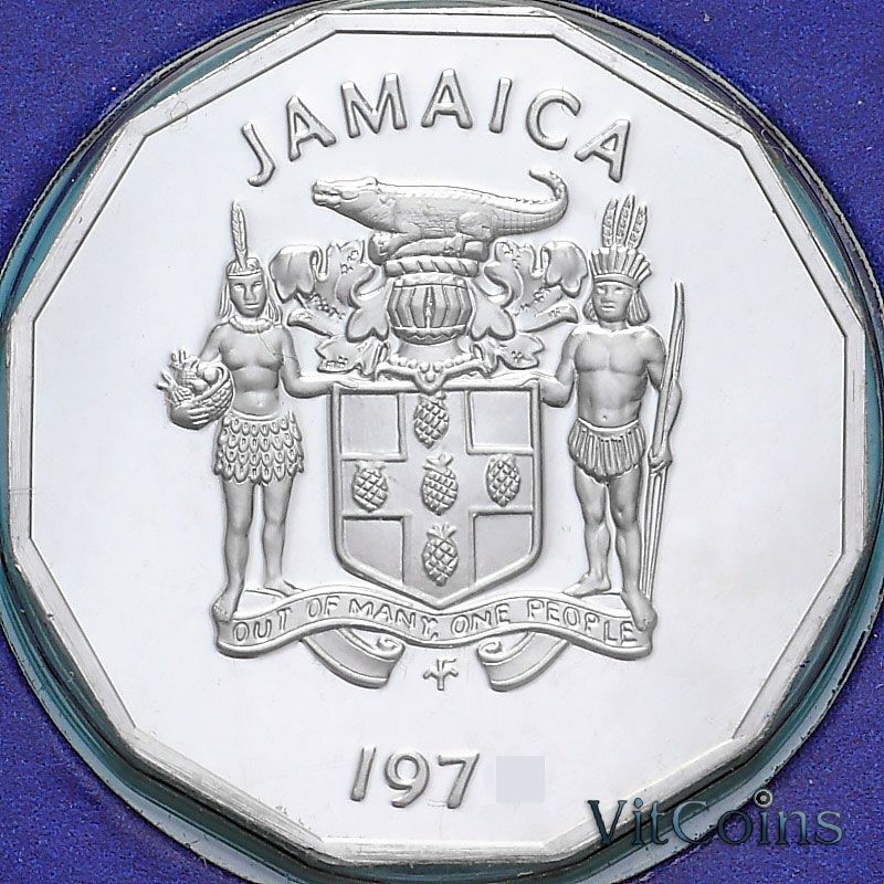 Монета Ямайка 1 цент 1978 год. Пруф Монета Ямайка 1 цент 1978 год. Пруф