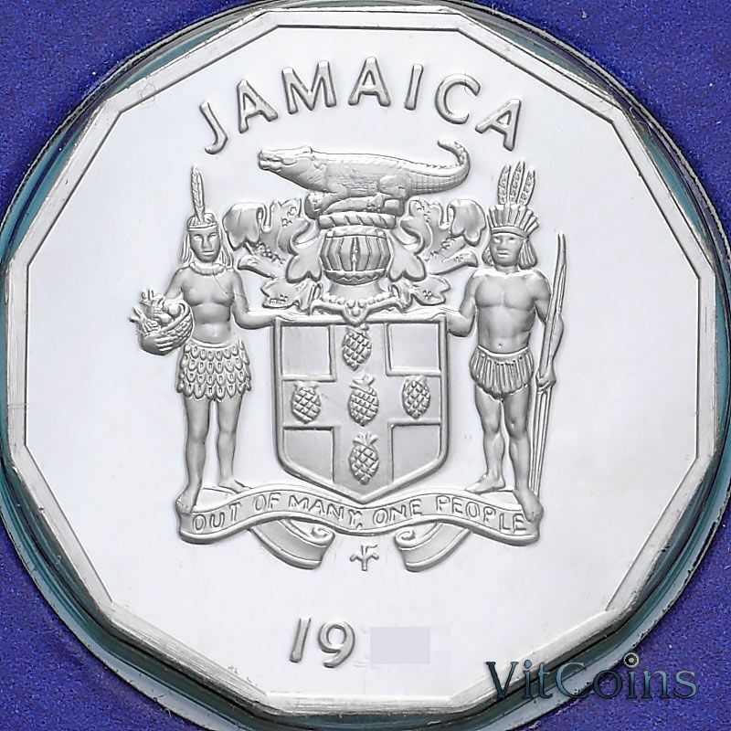 Монета Ямайка 1 цент 1980 год. Пруф Монета Ямайка 1 цент 1980 год. Пруф