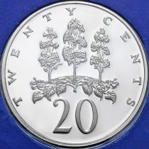 Ямайка 20 центов 1976 год. Пруф