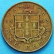 Монета Ямайки 1 пенни 1952 год. Георг VI