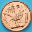 Монета Каймановы острова 1 цент 2008 год. Дрозд.