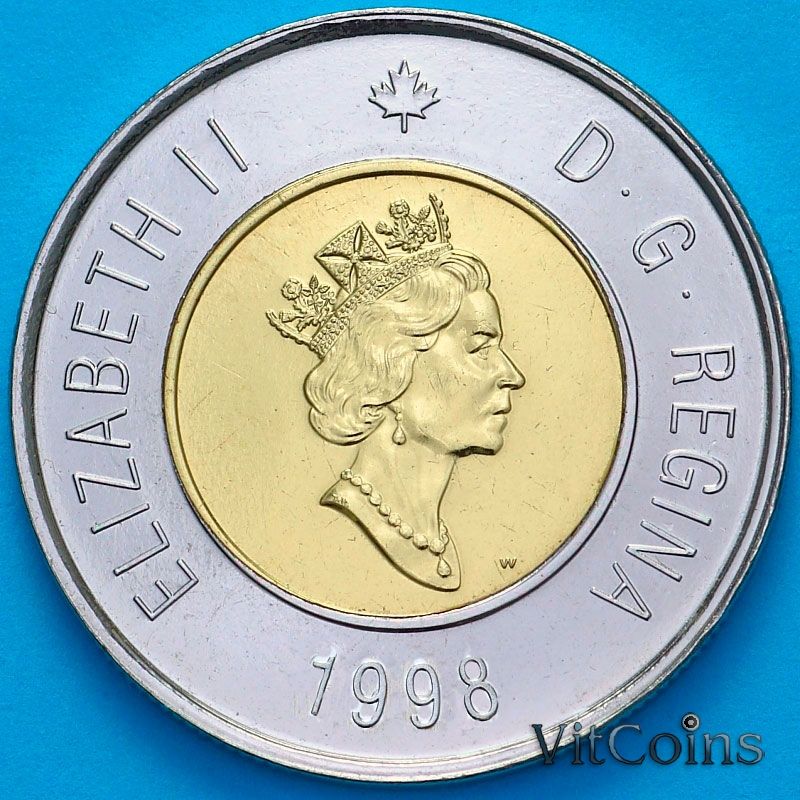 Монета Канада 2 доллара 1998 год. Виннипег. BU Монета Канада 2 доллара 1998 год. Виннипег. BU