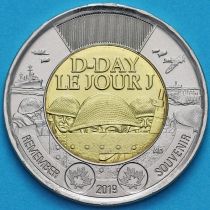Канада 2 доллара 2019 год. Высадка в Нормандии.