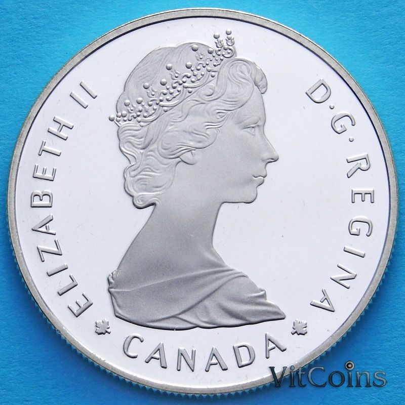 Монета Канады 1 доллар 1985 год. Национальные парки Канады. Пруф Монета Канады 1 доллар 1985 год. Национальные парки Канады. Пруф