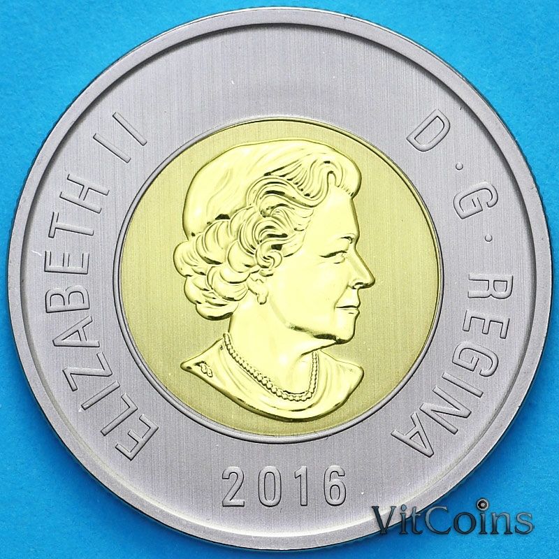 Монета Канада 2 доллара 2016 год. Матовая. Пруф