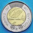 Монета Канады 2 доллара 2017 год. Полярное сияние.