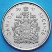 Монета Канады 50 центов 2017 год. Герб Канады.