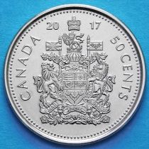Канада 50 центов 2017 год. Королевский герб Канады.