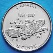 Монета Канады 5 центов 2017 год. 