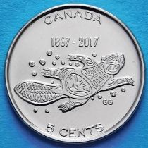 Канада 5 центов 2017 год. 