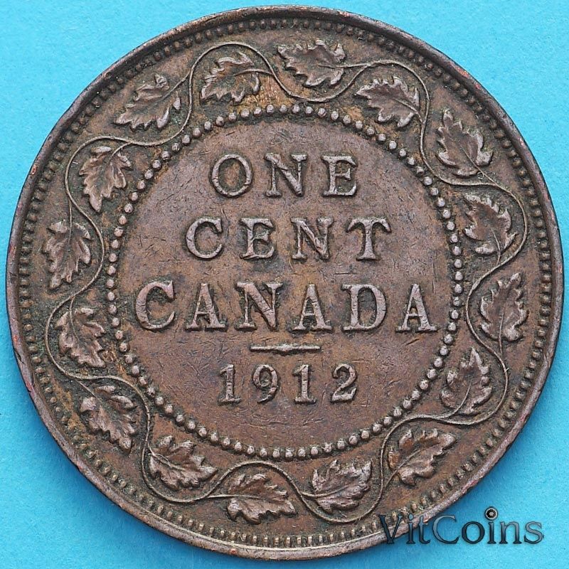 Монета Канада 1 цент 1912 год.
