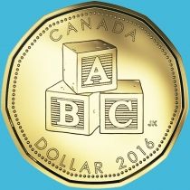 Канада 1 доллар 2016 год. Подарок. Кубики