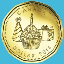 Канада 1 доллар 2016 год. День рождения