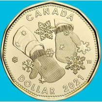 Канада 1 доллар 2021 год. Рождество