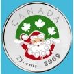 Монета Канада 25 центов 2009 год. Рождество. Цветная