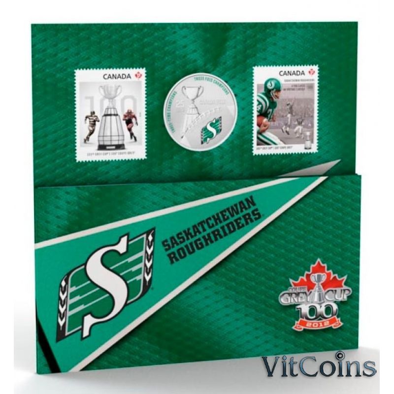 Монета Канада 25 центов 2012 год. Саскачеван Рафрайдерс. Марки. Буклет. Монета Канада 25 центов 2012 год. Саскачеван Рафрайдерс. Марки. Буклет.